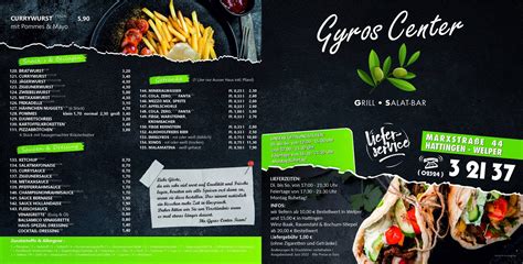 Speisekarte Gyros